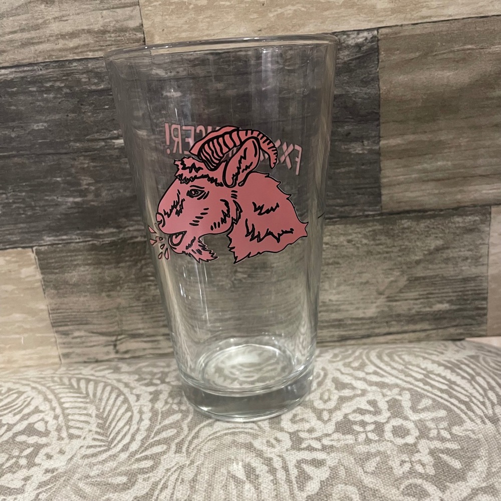 Fxxx Cancer Pink Goat Pint Glass Clear Beer Tumbler Shaker Glass Barware